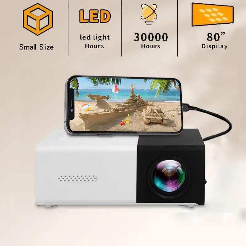 MINI Proyector Portátil De Cine En Casa YG300, Proyector Láser De TV Inteligente, Proyector De Cine 3D LED Para Películas 4K 1080P a Través De Puerto HD