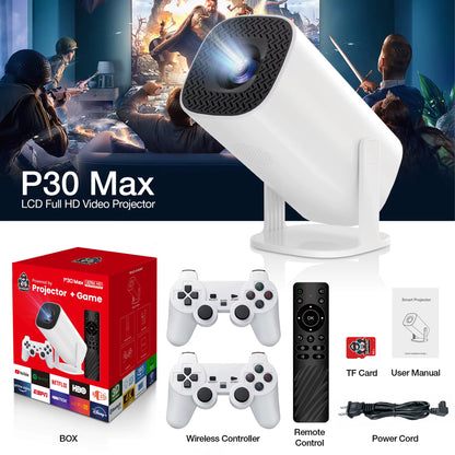 Consola De Videojuegos Salange P30 Max, Incluye 2 Controladores De Juegos Inalámbricos, 3800 Juegos, Compatible Con Proyector Portátil 4K 1080P Android11