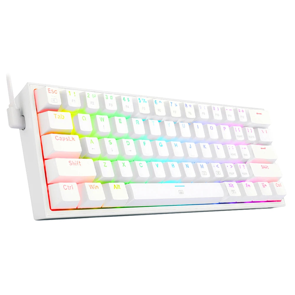 Fizz K617 RGB USB Mini Mechanical Gaming Wired Keyboard Red Switch 61 Key Gamer for Computer PC Laptop Detachable Cable